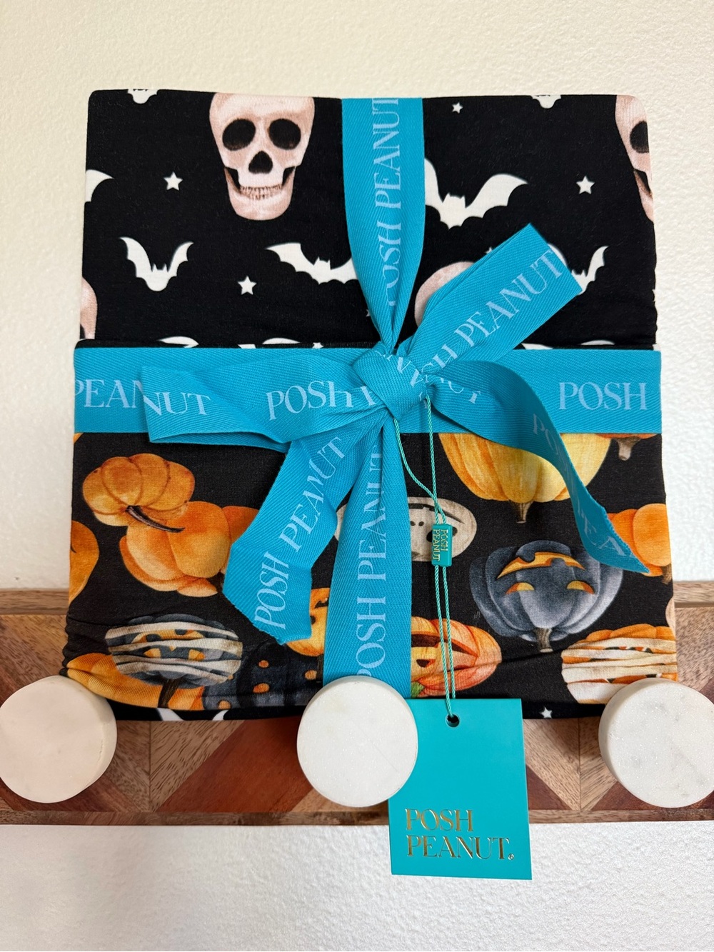Posh Peanut Halloween Skelly and Hitch Patoo blanket